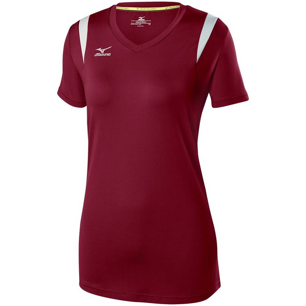 Mizuno Women's Balboa 5.0 Long Sleeve Volleyball Jersey Burgundy/Silver (440646-ESP)